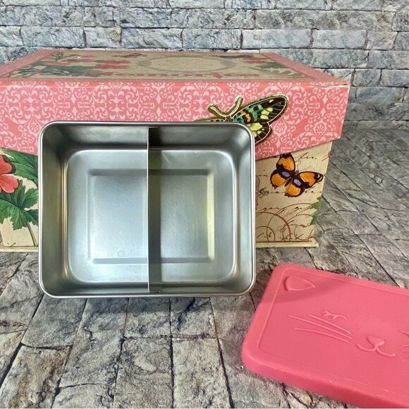 Pottery Barn Kids Metal Kitty Tin Compartment Organization Jewelry Makeup - Picture 4 of 6